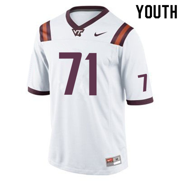 Youth #71 T.J. Jackson Virginia Tech Hokies College Football Jerseys Sale-Maroon